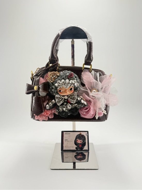POP MART Handbags - Hirono bear dear birds Embellished Mini Satchel Bag in Dark Brown
